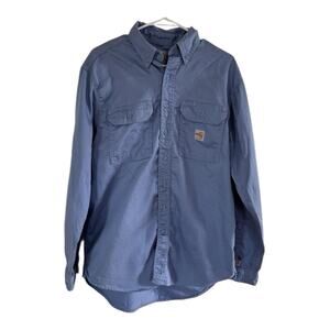 Carhartt FR Shirt Flame Resistant Long Sleeve Work Shirt FRS160 Blue Men's M